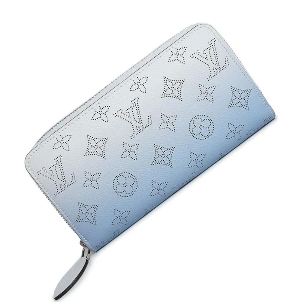 Zippy Wallet Round Zipper Long Wallet Monogram Mahina Leather Blue Gradation